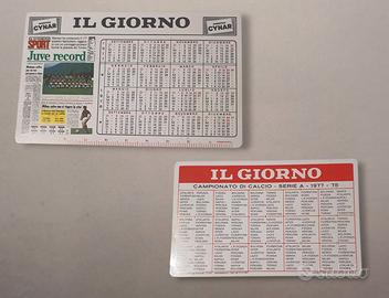 Calendario tascabile Il Giorno Juve 1977 1978
