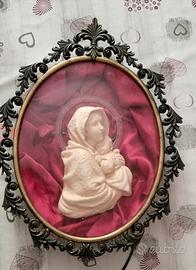 Quadro d'epoca Madonna con bambino,luci funzionant