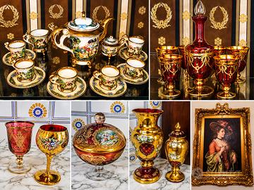 Collezione di oggetti decorativi in stile classico