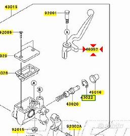 Leva freno ant Kawasaki Ninja 250R 460920028