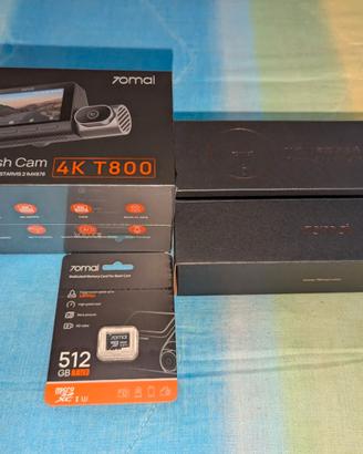 Dashcam 4K 70mai T800 + Retrocamera + MicroSD 512G