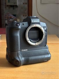 Eos R + adattatore EF-R + battery grip