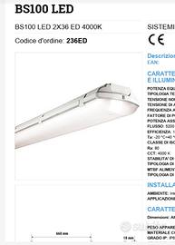 Plafoniera luce led Beghelli interno esterno nuova