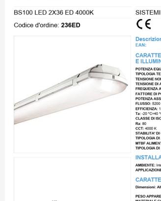 Plafoniera luce led Beghelli interno esterno nuova