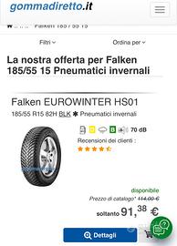 Gomme invernali 185/55r15 82H. Falken