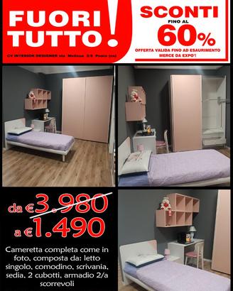 Cameretta singola rosa, (giessegi)