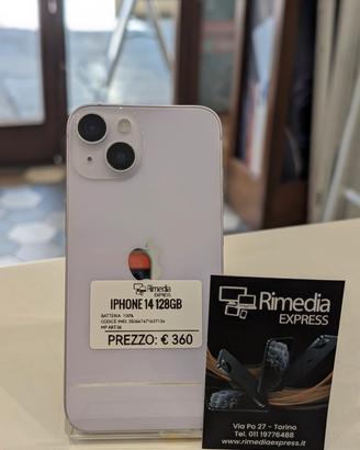 iPhone 14 128GB viola usato garanzia 