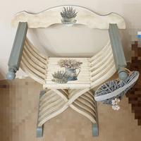 Antica sedia Savonarola in legno decorata 