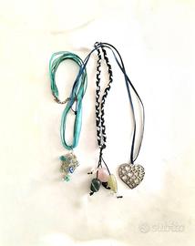 Set di tre collane realizzate a mano con ciondoli