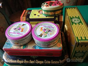 6 scatole di latta vintage