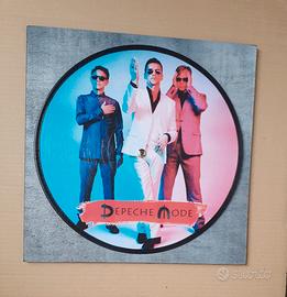 Vinile 33 giri a quadro omaggio ai Depeche Mode 