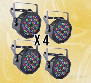 Luci Discoteca RGB con 4 Fari LED Strobo