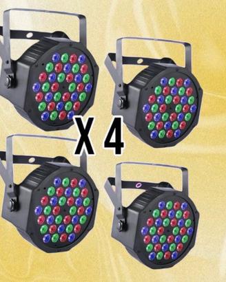 Luci Discoteca RGB con 4 Fari LED Strobo