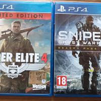 Sniper elite 4 + Sniper Ghost Warrior 3 per ps4