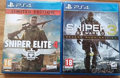 Sniper elite 4 + Sniper Ghost Warrior 3 per ps4