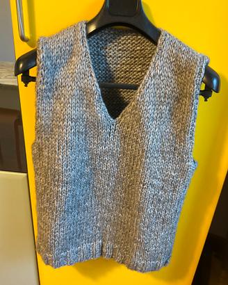 Gilet grigio lana