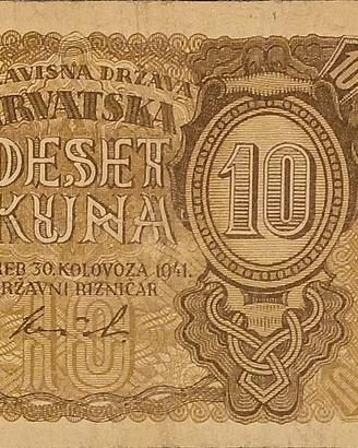 Banconota da 10 Kuna - Stato indipendente di Croaz