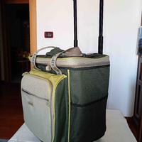 Grande Borsa Termica Trolley verde militare.