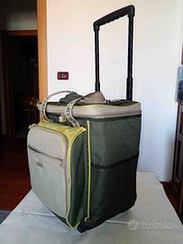 Grande Borsa Termica Trolley verde militare.