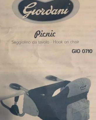 Seggiolino portatile da tavolo Giordani