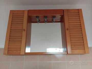 Specchio bagno noce (65x110x15)