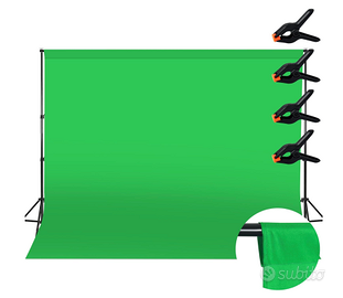 Fondale fotografico verde 300×185 cm – nuovo