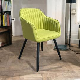 Poltroncina verde moderna sedia imbottita comoda