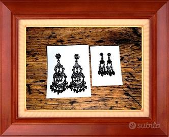 2 PAIA ORECCHINI PENDENTI *STILE ANTICATO* NUOVO