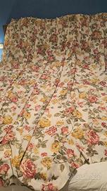 Tenda artigianale country floreale puro lino 