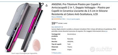 Piastra Capelli Titanio Professionale 2in1 - NUOVO