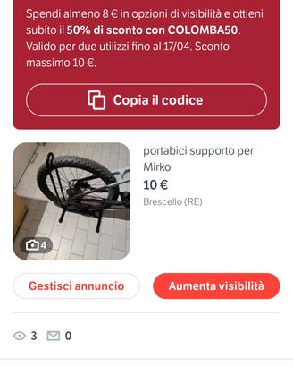 cavalletto porta bici da terra 