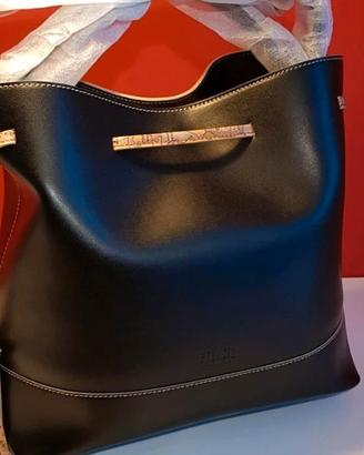Secchiello in pelle nero Prima Classe