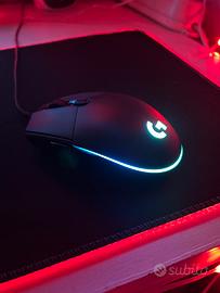 mouse logitech, tastiera meccanica, tappetino,micr