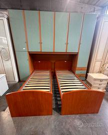 Armadio a ponte ciliegio/verde