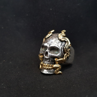 Anello teschio oro 18k argento unico