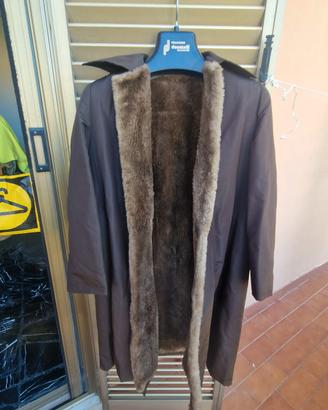 Giacca double face tessuto impermeabile/pelliccia