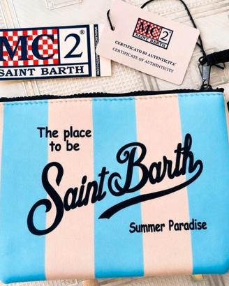 pochette MC2 saint barth righe azzurre 