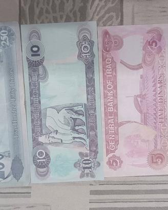 banconote Iraq con fotografia Saddam Hussein