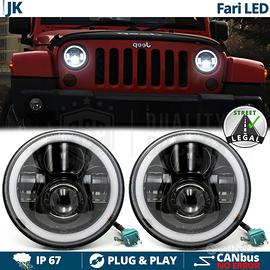 FARI FULL LED JEEP WRANGLER JK 6500K Angel Eyes