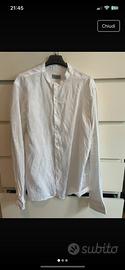 Camicia lino con collo alla coreana