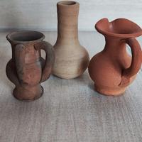 Set 3 Mini Vasi Anfore in Terracotta. Artigianato