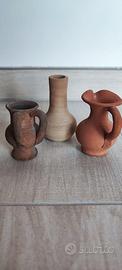 Set 3 Mini Vasi Anfore in Terracotta. Artigianato