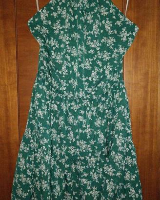 Vestito donna verde floreale taglia L (EU 40/42)🌸