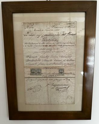 quadro documento notarile 1830