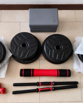 Set bilanciere + manubri componibili 40kg