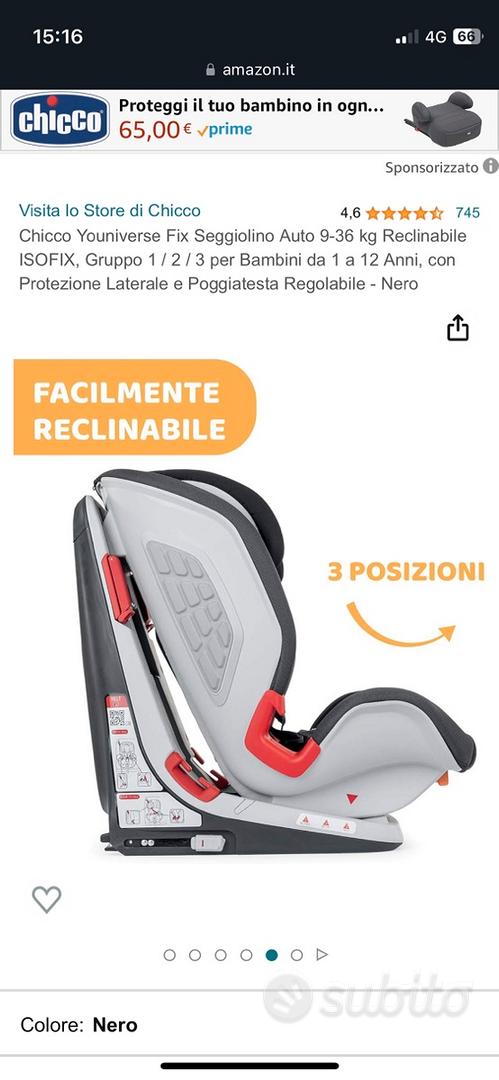 Chicco Youniverse Fix Seggiolino Auto 9-36 kg Gruppo 1/2/3 per Bamb