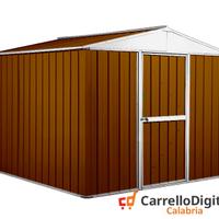 Box porta attrezzi lamiera 276x260 legno scuro