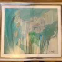 Quadro originale firmato su tela paesaggio cornice