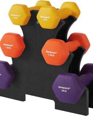 Set di manubri corti con supporto (x6)