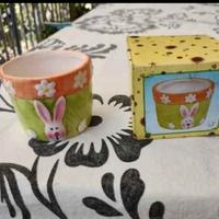Vasetto decorativo Pasqua con coniglietto